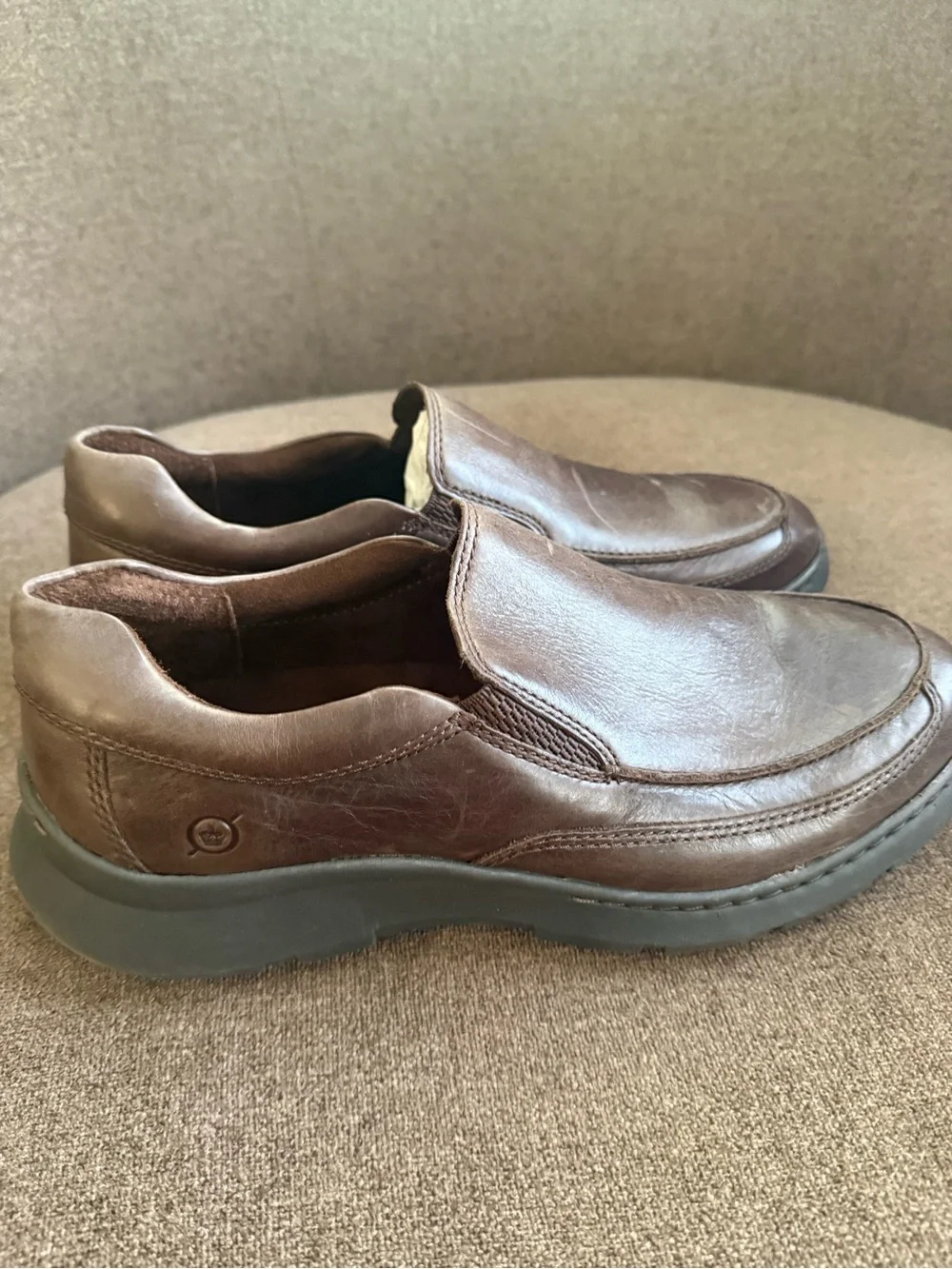 Born Men's Slip-On Loafers in Dark Brown Leather